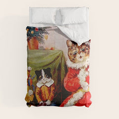 A Merry Christmas' Vintage Cat Art by Louis Wain Comforter