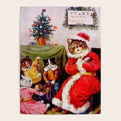 A Merry Christmas' Vintage Cat Art by Louis Wain Poster