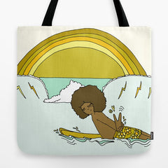 "buttons" kaluhiokalani 70s surf legend // retro surf art by surfy birdy Tote Bag