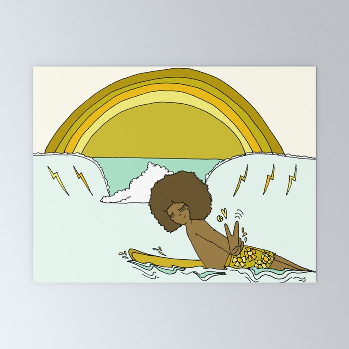 "buttons" kaluhiokalani 70s surf legend // retro surf art by surfy birdy Mini Art Print