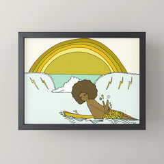 "buttons" kaluhiokalani 70s surf legend // retro surf art by surfy birdy Mini Art Print