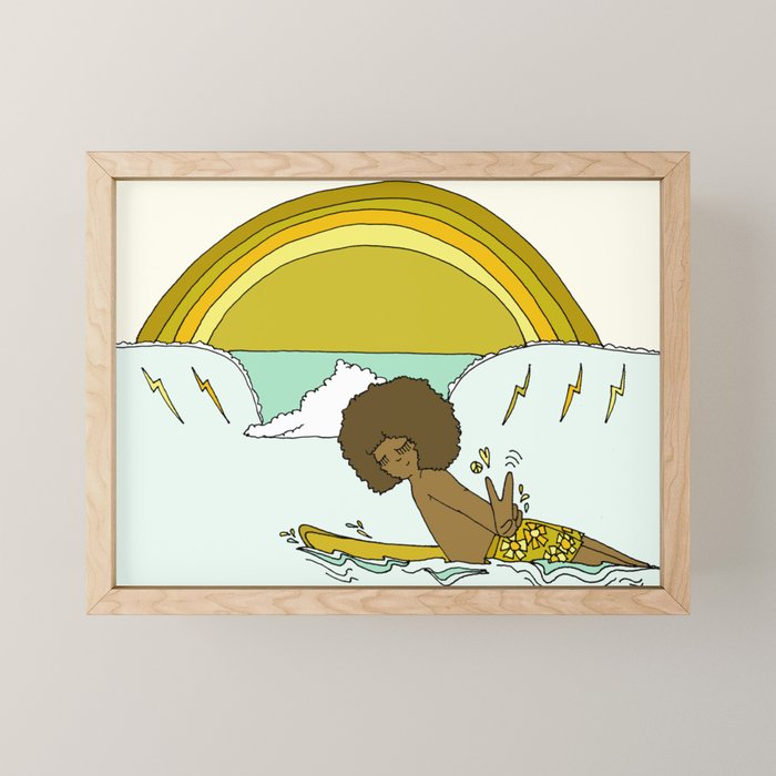 "buttons" kaluhiokalani 70s surf legend // retro surf art by surfy birdy Mini Art Print