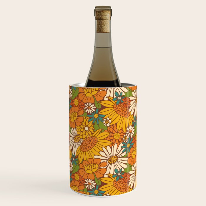 70s Retro Floral Wine Chiller
