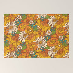 70s Retro Floral Welcome Mat
