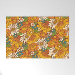 70s Retro Floral Welcome Mat