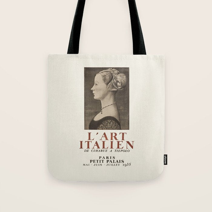 1935 French Art Exhibition Poster - Italian Art from Cimabue to Tiepolo Tote Bag