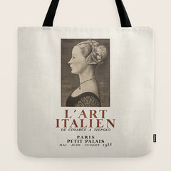 1935 French Art Exhibition Poster - Italian Art from Cimabue to Tiepolo Tote Bag