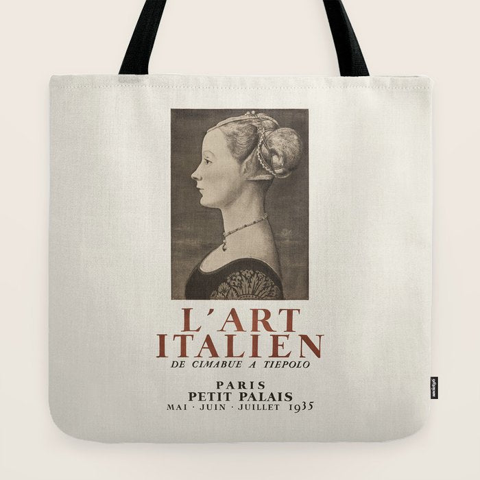 1935 French Art Exhibition Poster - Italian Art from Cimabue to Tiepolo Tote Bag