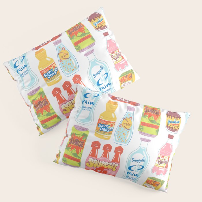 90s Drinks Pillow Sham