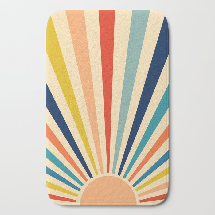 60s retro sun  Bath Mat