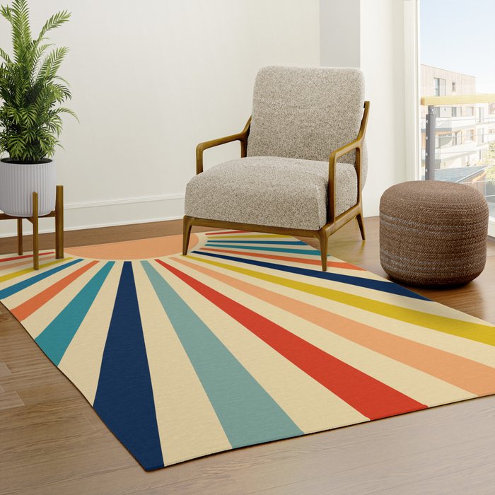 60s retro sun  Rug