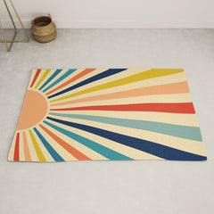 60s retro sun  Rug