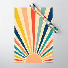 60s retro sun  Wrapping Paper