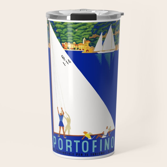 1941 PORTOFINO Italy Travel Poster Travel Mug