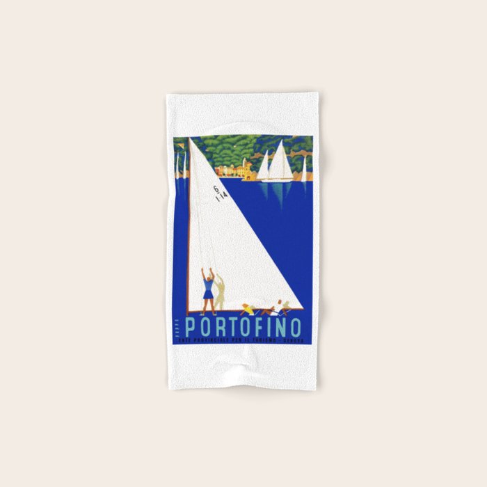 1941 PORTOFINO Italy Travel Poster Bath Towel