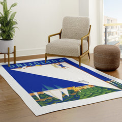 1941 PORTOFINO Italy Travel Poster Rug
