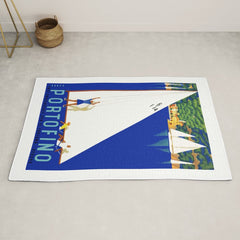 1941 PORTOFINO Italy Travel Poster Rug