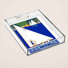 1941 PORTOFINO Italy Travel Poster Acrylic Tray