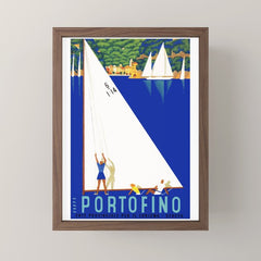 1941 PORTOFINO Italy Travel Poster Mini Art Print