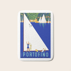 1941 PORTOFINO Italy Travel Poster Bath Mat