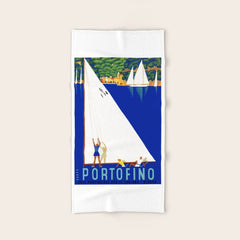 1941 PORTOFINO Italy Travel Poster Bath Towel