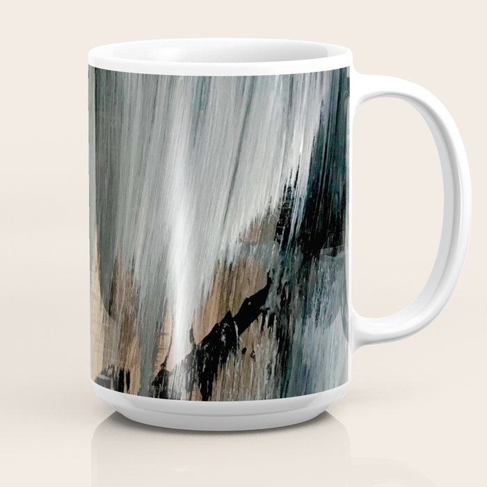 01025: a neutral abstract in gold, black, and white Coffee Mug