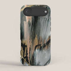 01025: a neutral abstract in gold, black, and white iPhone Case
