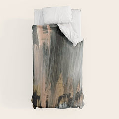 01025: a neutral abstract in gold, black, and white Comforter