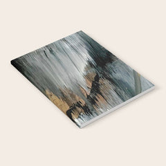01025: a neutral abstract in gold, black, and white Notebook