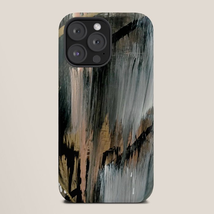 01025: a neutral abstract in gold, black, and white iPhone Case