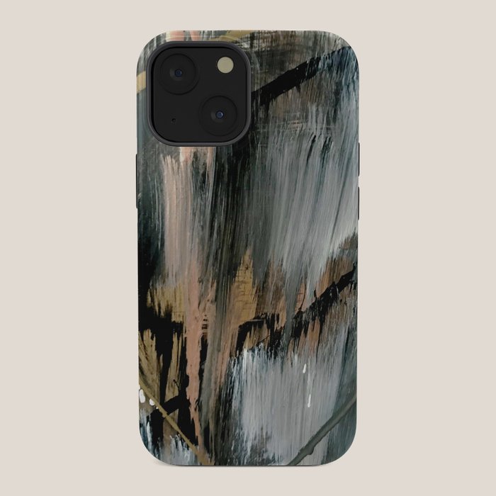 01025: a neutral abstract in gold, black, and white iPhone Case