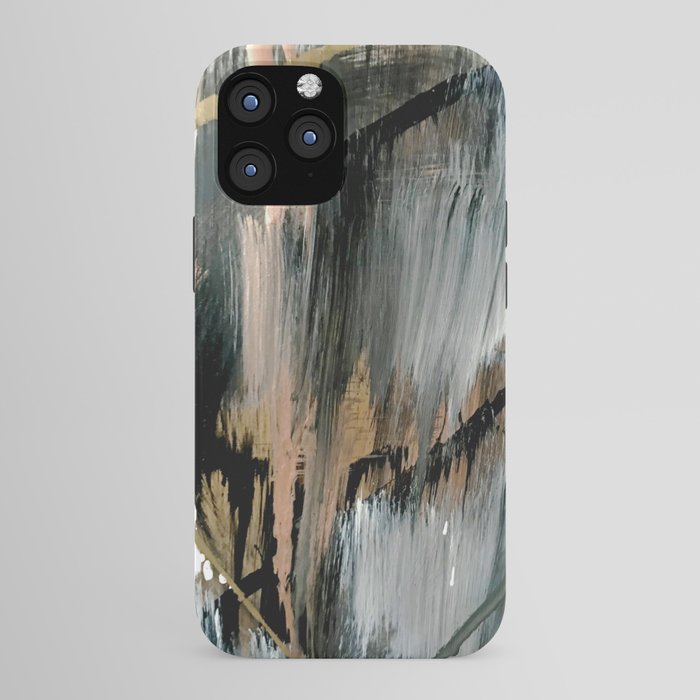 01025: a neutral abstract in gold, black, and white iPhone Case