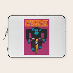 1968 CYRK Cycling Chimpanzee Polish Circus Poster Laptop Sleeve