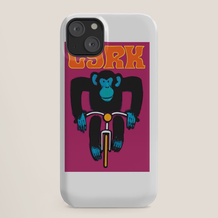 1968 CYRK Cycling Chimpanzee Polish Circus Poster iPhone Case