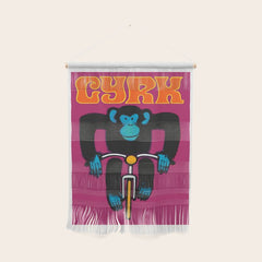 1968 CYRK Cycling Chimpanzee Polish Circus Poster Wall Hanging