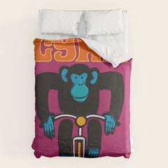 1968 CYRK Cycling Chimpanzee Polish Circus Poster Duvet Cover