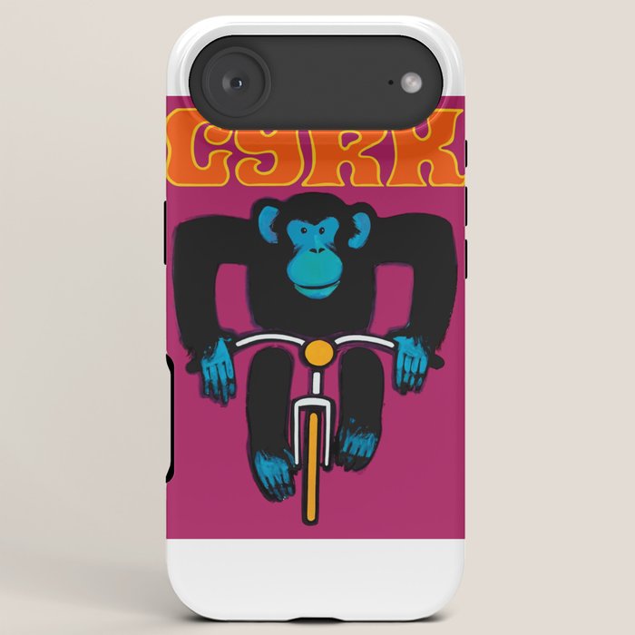 1968 CYRK Cycling Chimpanzee Polish Circus Poster iPhone Case