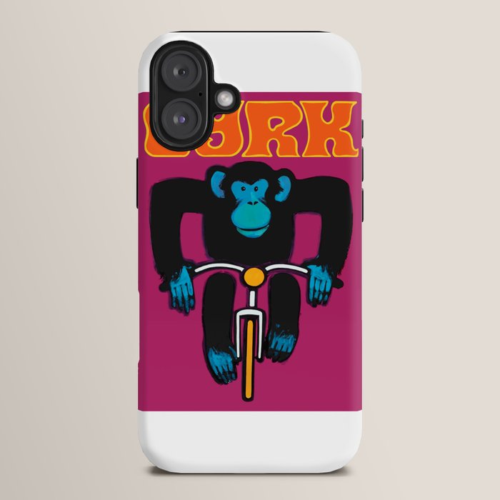1968 CYRK Cycling Chimpanzee Polish Circus Poster iPhone Case