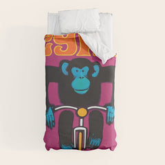 1968 CYRK Cycling Chimpanzee Polish Circus Poster Duvet Cover