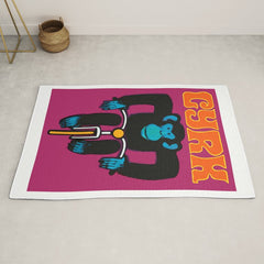 1968 CYRK Cycling Chimpanzee Polish Circus Poster Rug