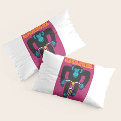 1968 CYRK Cycling Chimpanzee Polish Circus Poster Pillow Sham