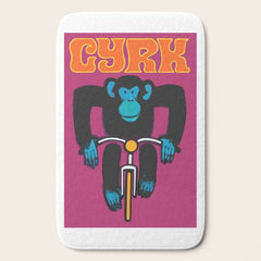 1968 CYRK Cycling Chimpanzee Polish Circus Poster Bath Mat