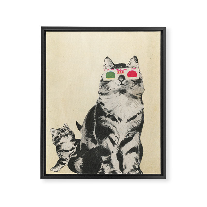 3D Glasses Framed Canvas Print