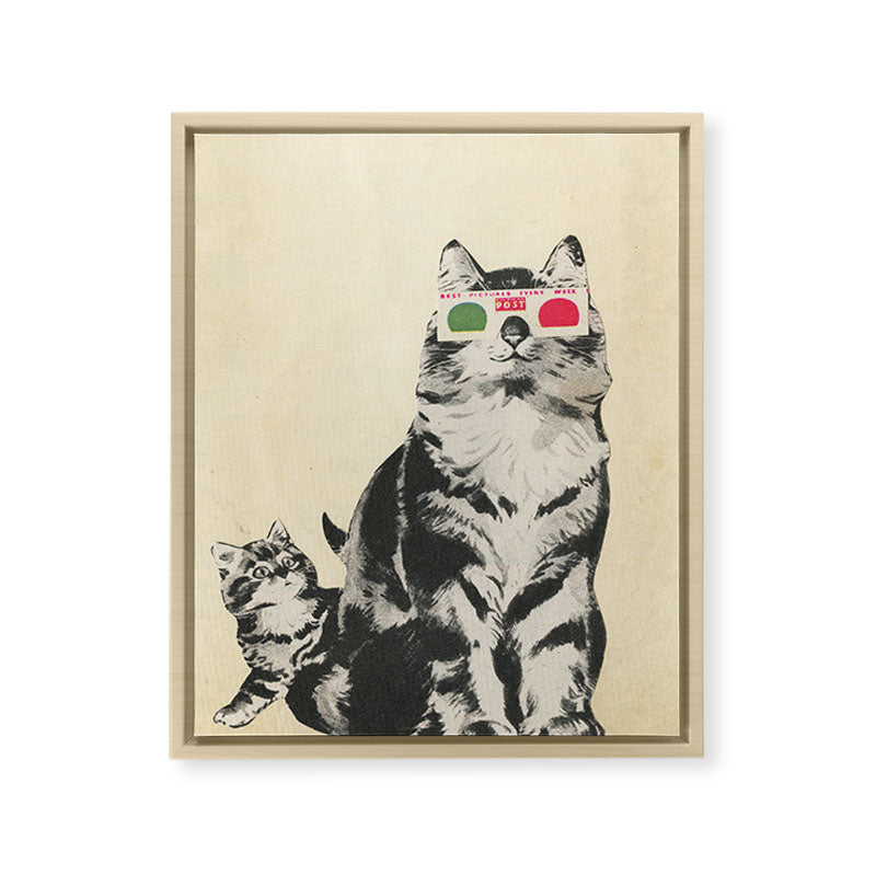 3D Glasses Framed Canvas Print