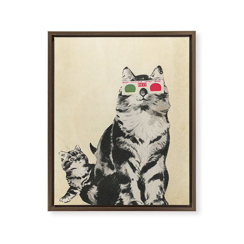 3D Glasses Framed Canvas Print