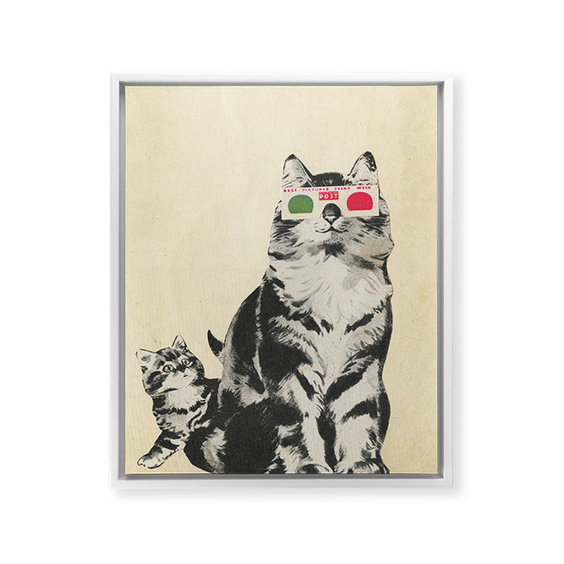 3D Glasses Framed Canvas Print