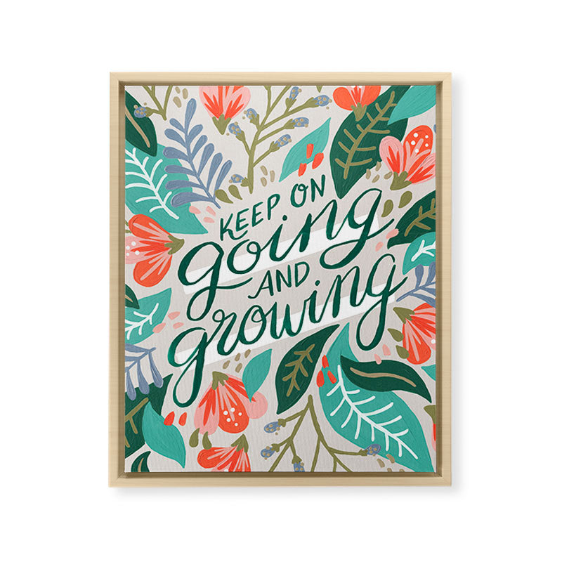"Keep on Going and Growing" inspired by Eliza Blank, The Sill Framed Canvas Print