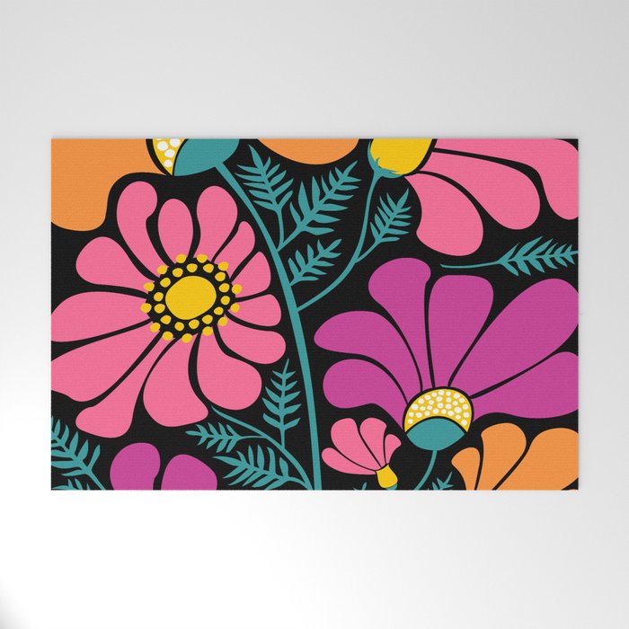 70s Disco Garden Welcome Mat