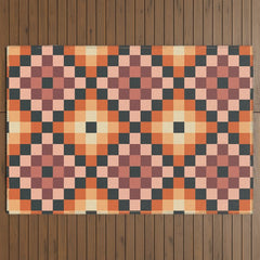 70s color squares pattern  Outdoor Rug