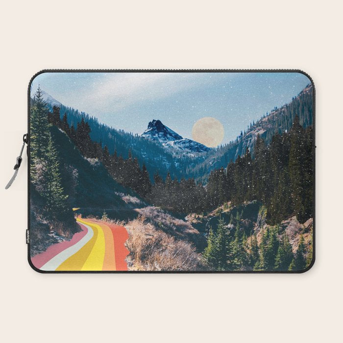 1960's Style Mountain Collage Laptop Sleeve